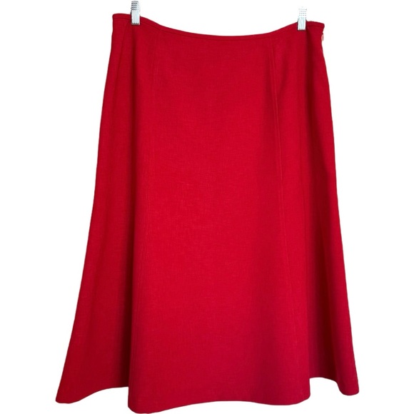 KASPER Red Fully Lined BLAZER & FLARE SKIRT SUIT Set Size 18 Business Career - Picture 3 of 16